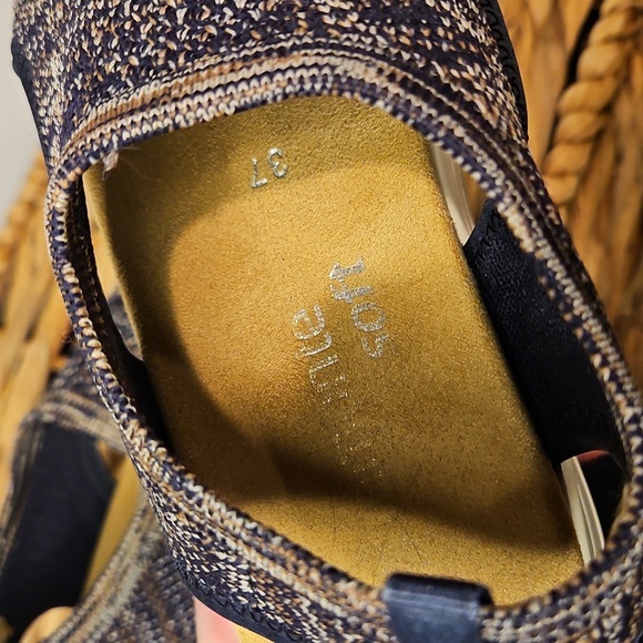 Remonte Soft Womens Navy & Tan Stretchy Comfort Open-Toe Shoes Sandals Sz.37 / 7 - Picture 7 of 7